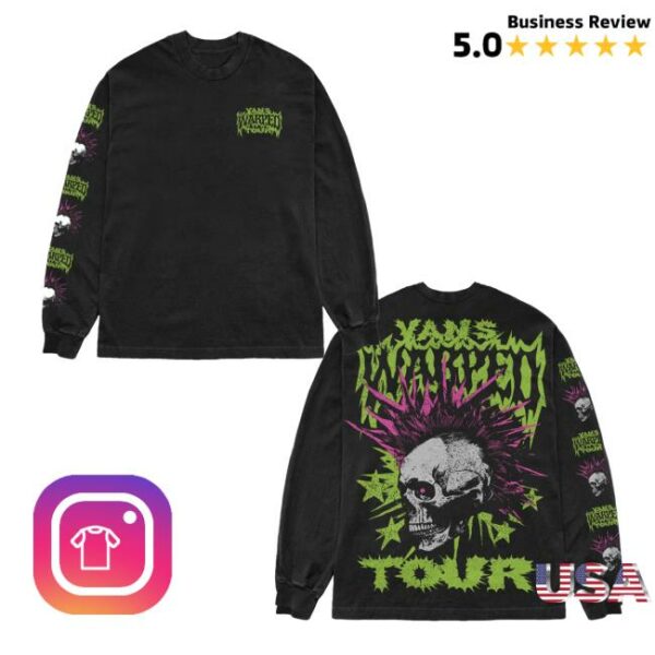 Vans Warped Tour Merch Store Mohawk Skull Long Sleeve