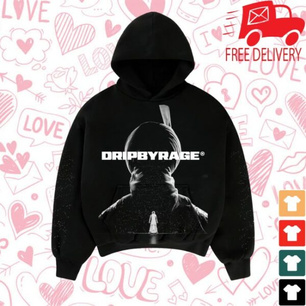 Drip By Rage Store Merch Aura Star Big Print Boxy Hoodie