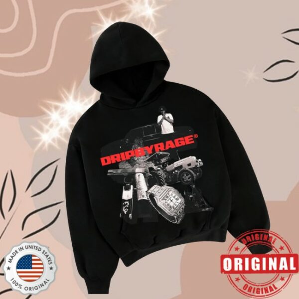Drip By Rage Store Merch Life Of Hip-Hop Big Print Boxy Hoodie