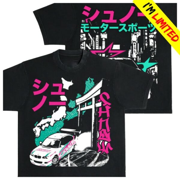 Shnow Gear Store Merch Shnow Motor Sports Japan Arch Oversized Tee