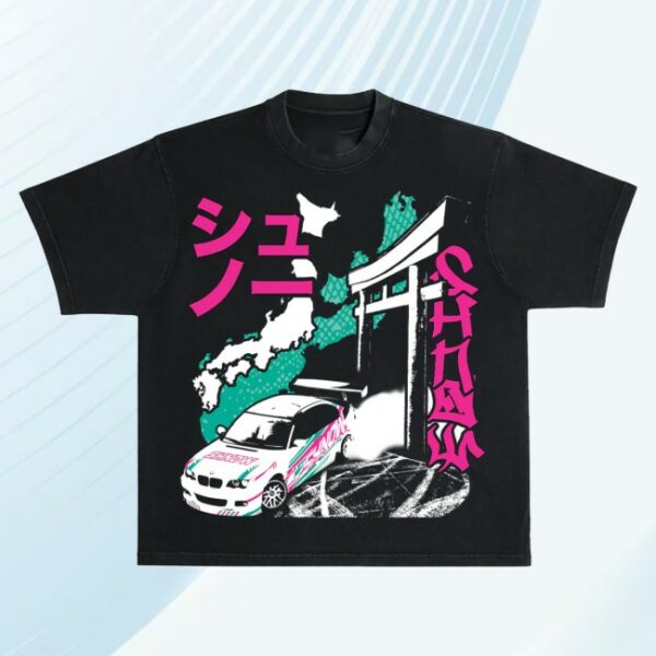 Shnow Gear Store Merch Shnow Motor Sports Japan Arch Oversized Tee
