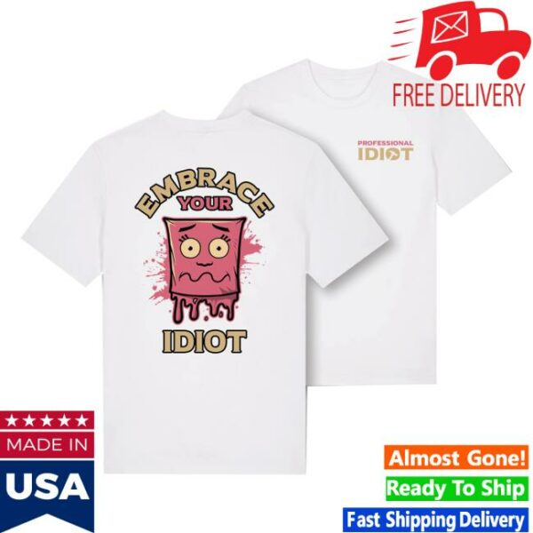 The Professional Idiots Merch Store Bold T-Shirt White Pink