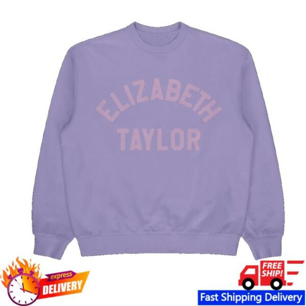 Elizabeth Taylor Store Merch Elizabeth Taylor Purple Collegiate Crewneck Sweatshirt