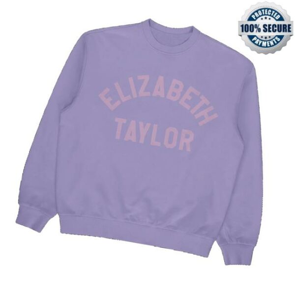 Elizabeth Taylor Store Merch Elizabeth Taylor Purple Collegiate Crewneck Sweatshirt