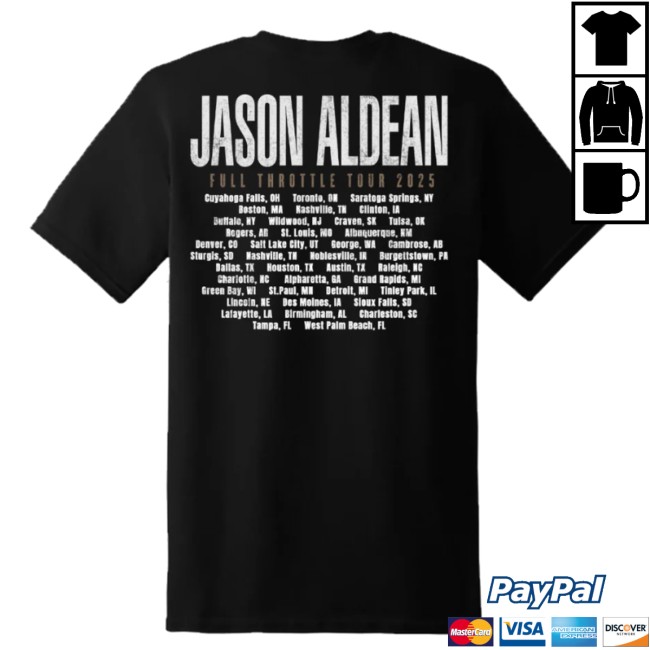 Jason Aldean Store Merch Full Throttle Tour Tee Jason Aldean Store Merch Full Throttle Tour Tee