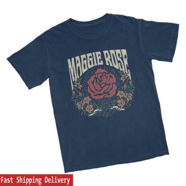Maggie Rose Merch Store Navy Rose Tee