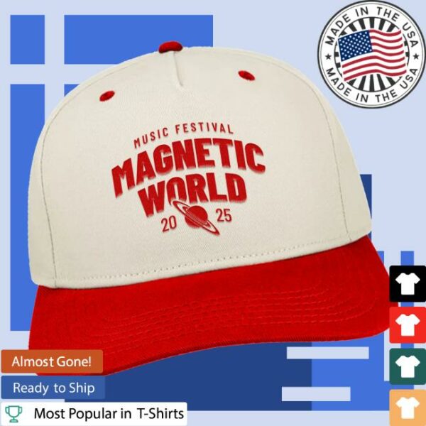 Magnetic World Merch Store Magnetic World Baseball Cap White Red