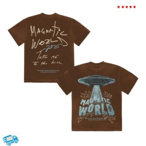 Magnetic World Merch Store Magnetic World T-Shirt Brown
