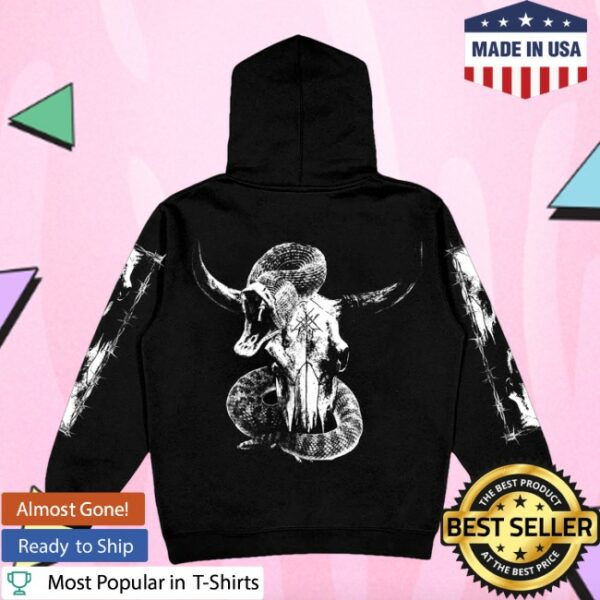 Wage War Store Merch Bull Skull Black Hoodie