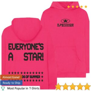 5 Seconds Of Summer Official Store Merch Everyone’s A Star Hot Pink Hoodie