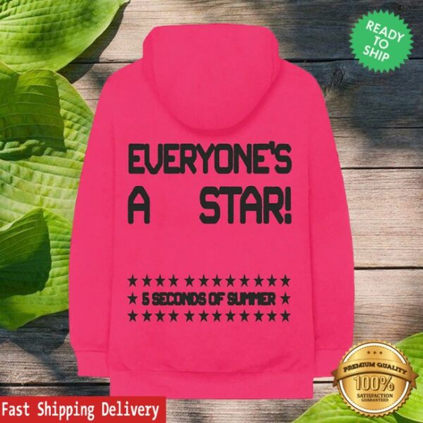 5 Seconds Of Summer Official Store Merch Everyone’s A Star Hot Pink Hoodie