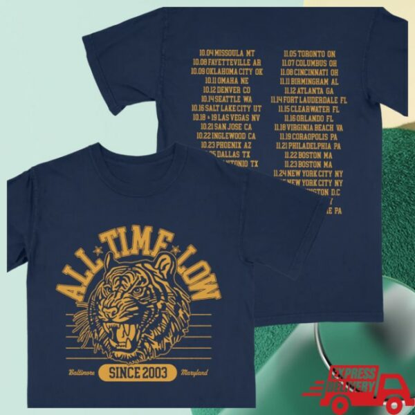 All Time Low Official Store Merch All Time Low Tiger Dateback Tee