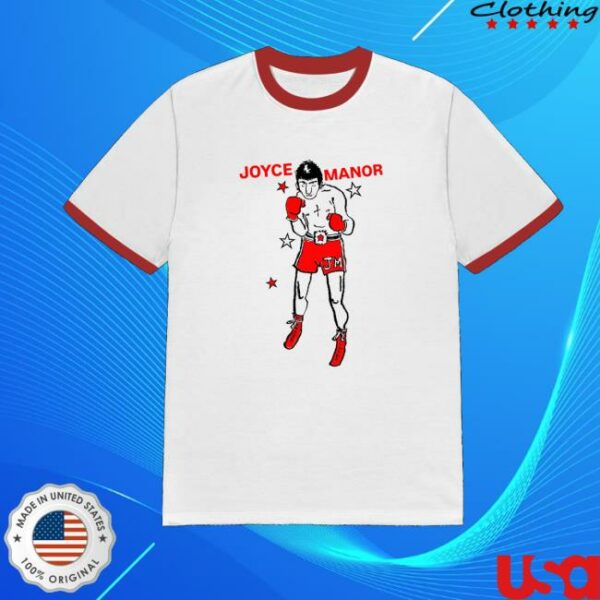 Joyce Manor Merch Store Boxer Tee On White Red Ringer