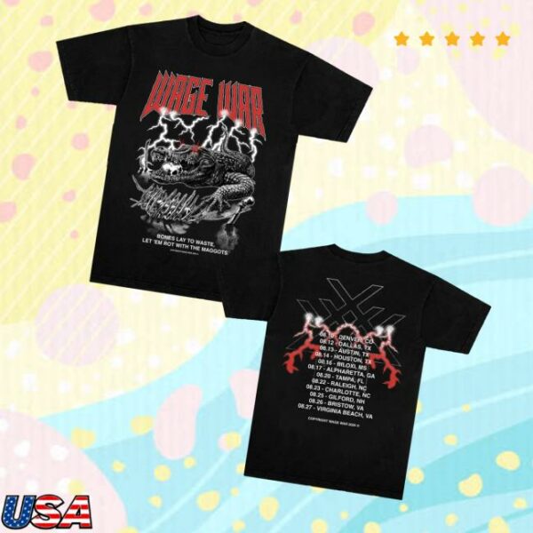 Wage War Band Store Merch Alligator Bones Tour Tee