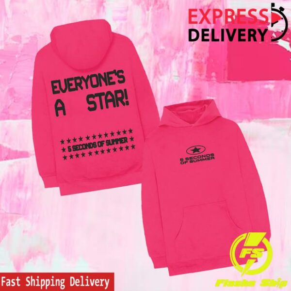 5 Seconds Of Summer Official Store Everyone’s A Star Hot Pink Hoodie