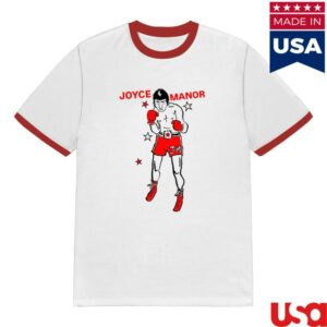 Joyce Manor Store Merch Boxer Tee On White Red Ringer