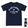 kenny mporium store merch be kind to animals navy tee