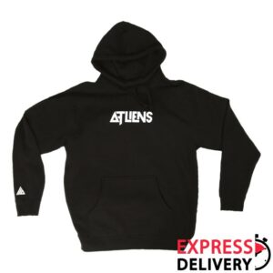 Atliens Official Store Merch Leaving The World Behind Wavy Text Hoodie