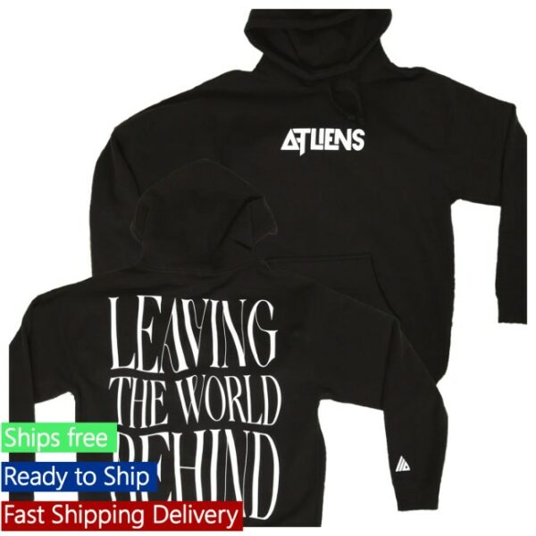Atliens Official Store Merch Leaving The World Behind Wavy Text Hoodie