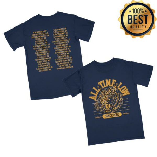 All Time Low Merch Store All Time Low Tiger Dateback Tee