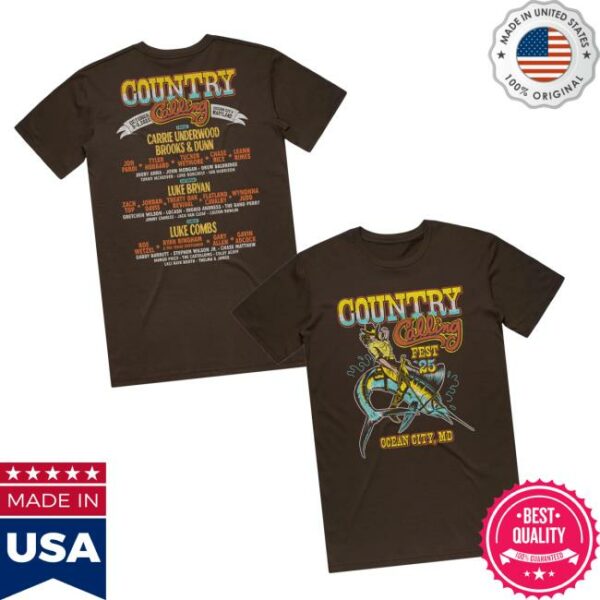 Country Calling Festival Merch Store Swordfish Lineup Tee