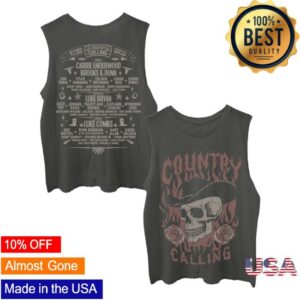 Country Calling Festival Merch Store Women’s Skull Rose Lineup Tank