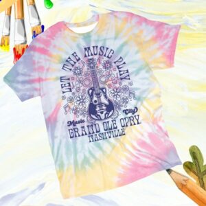 Opry Store Shop Merch Opry Let The Music Play Tie Dye Youth T-Shirt