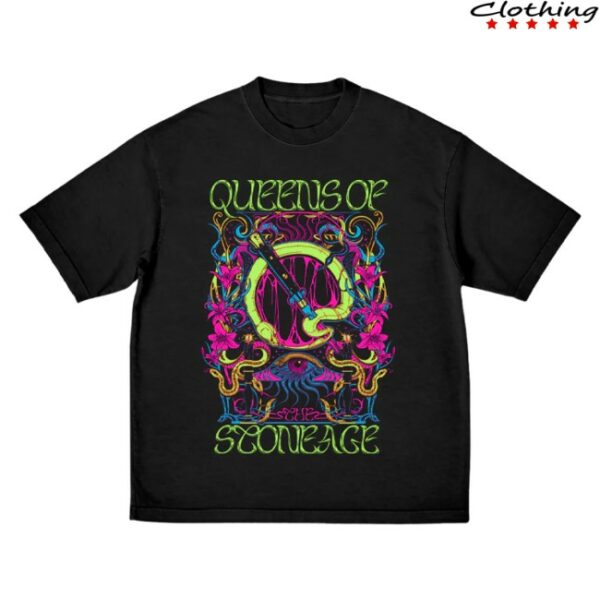 Queens Of The Stone Age Official Store Glow Psychedelic Emblem T-Shirt