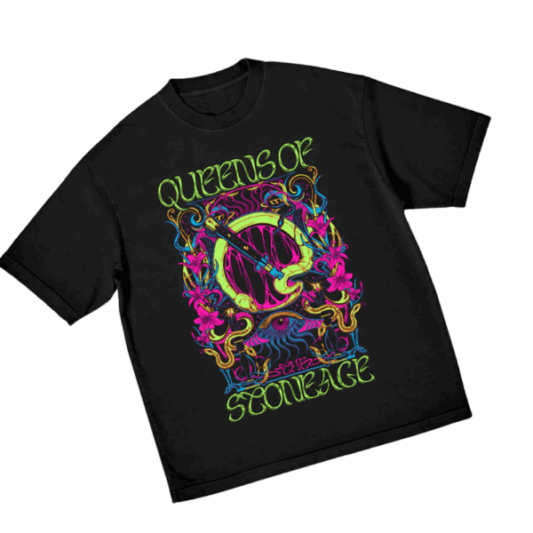 Queens Of The Stone Age Official Store Glow Psychedelic Emblem T-Shirt