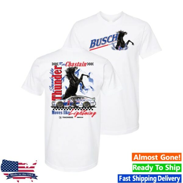 Trackhouse Store Merch Ross Chastain #1 2025 Busch Light Retro T-Shirt