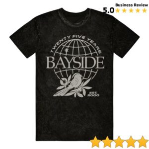 Bayside Merch Store Globe Black Mineral Wash T-Shirt