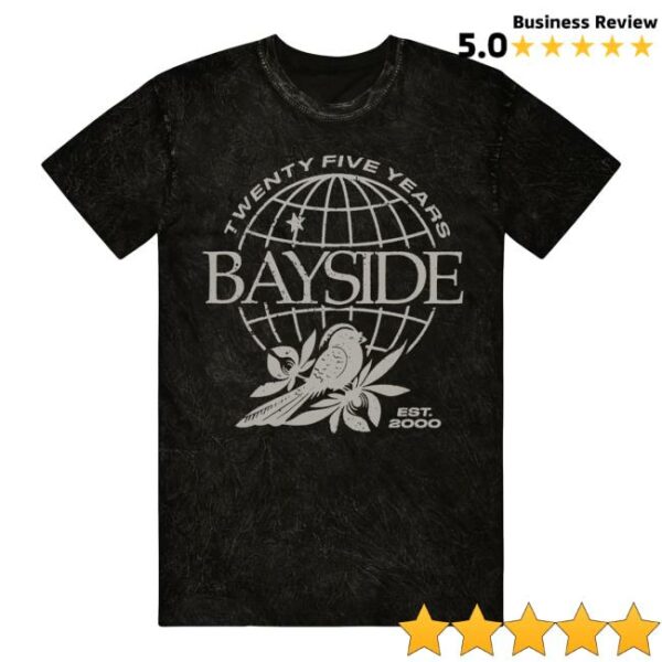 Bayside Merch Store Globe Black Mineral Wash T-Shirt