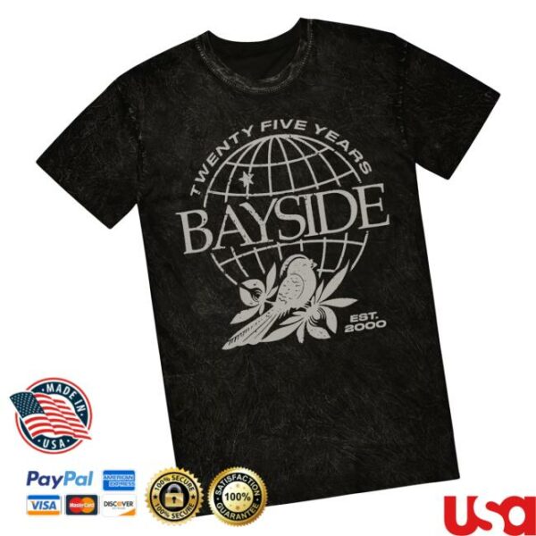 Bayside Merch Store Globe Black Mineral Wash T-Shirt