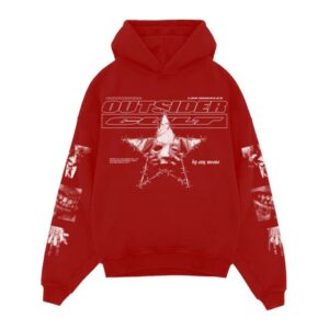 Outsider Apparel Merch Store Faceless Hoodie Vintage Red