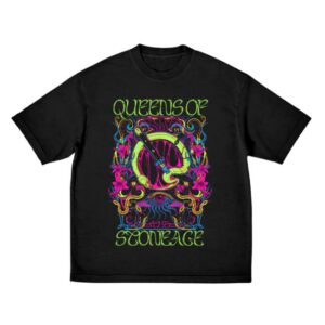 Qotsa Merch Store Glow Psychedelic Emblem T-Shirt