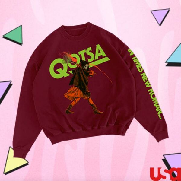 Qotsa Merch Store In Times New Roman Glow Crewneck