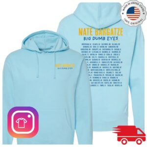 Nateland Store Merch Big Dumb Eyes Tour Aqua Blue Pullover Hoodie