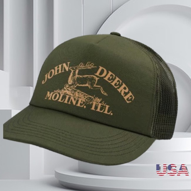 kenny Topperzstore Store Merch John Deere Vintage Logo Dark Green Trucker Snapback Cap w