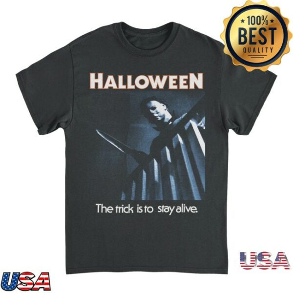 Rerun The 80S Store Merch Halloween Michael Myers Upstairs T-Shirt