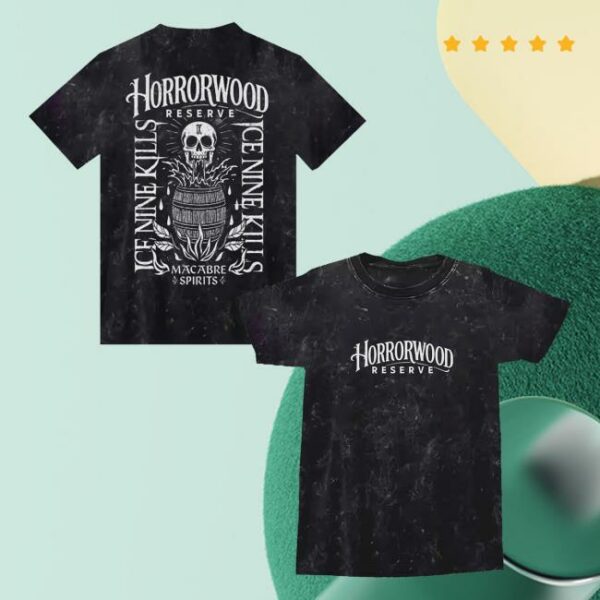 Ice Nine Kills Store Merch Horrorwood Reserve Vintage Black Tee