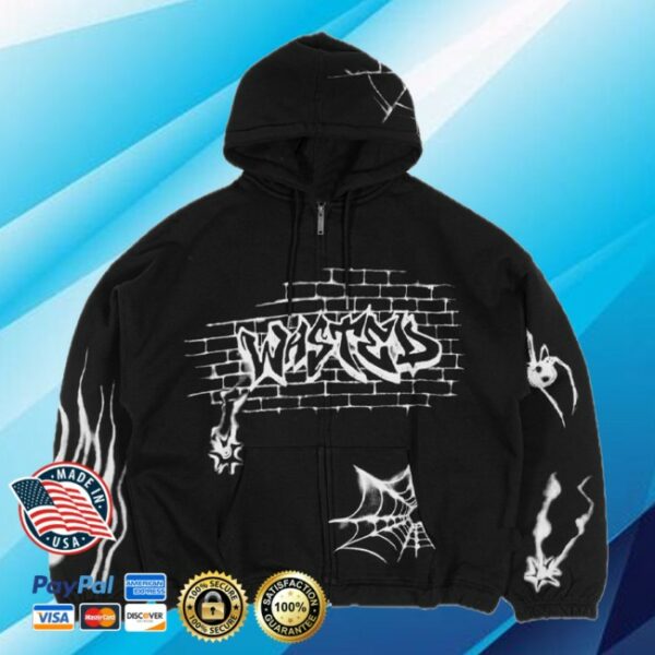 Smoothitalia Store Merch Wasted Paris Zip Boxy Atm Black Hoodie