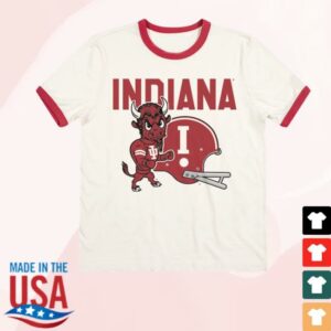 Iuhoosiers Shop Merch Indiana Hoosiers Bison And Helmet Ringer T-Shirt