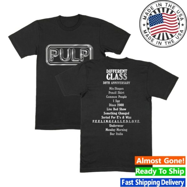 Pulp Official Store Merch Dc30 Silver Logo Black T-Shirt