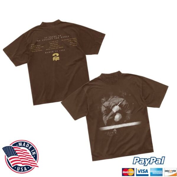 2Pac Merch Store It Ain’t Easy Brown T-Shirt