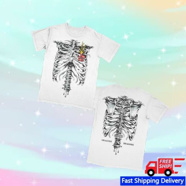 Imagine Dragons Music Shop Merch Feel It In My Bones Skeleton Tee