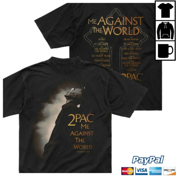 2Pac Store Merch Heavy In The Game Black T-Shirt
