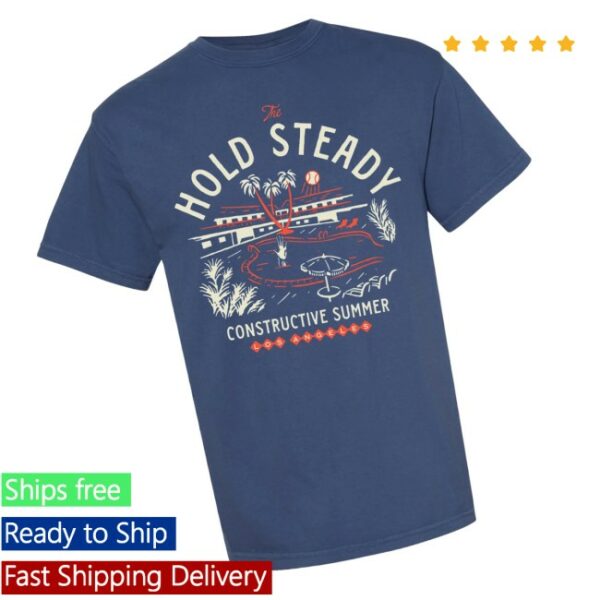 The Hold Steady Store Merch Los Angeles 2025 Blue T-Shirt