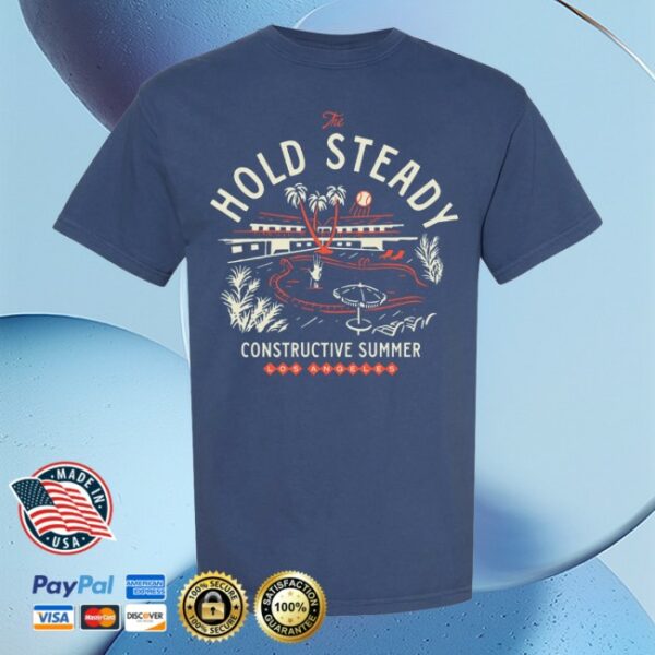 The Hold Steady Store Merch Los Angeles 2025 Blue T-Shirt