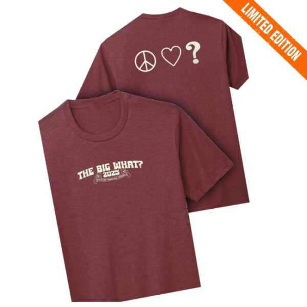 Big Something Store Merch Big What 2025 Peace Love & Mystery Shirt
