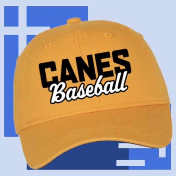 The Canes Store Merch Gold Canes Baseball Cotton Twill Hat